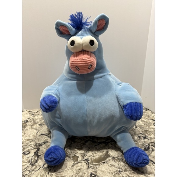 The Unbranded Brand Other - Blue Fat Donkey Plush Viral Walmart Easter Round Stuffed Animal RARE Super Soft